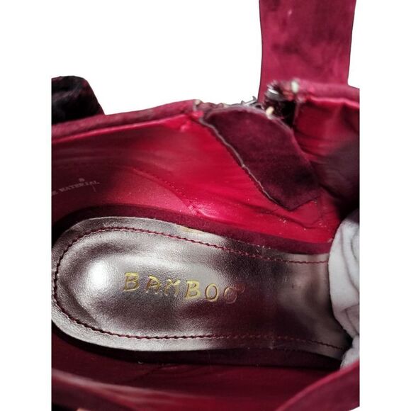 Bamboo Size 8 Crimson & Pink glittered high heels with a bow - Picture 7 of 12